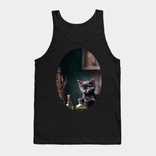 Kittens At Work - Distressed Tank Top